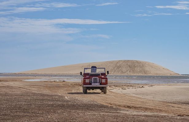 Safari Land Rover Vintage White Dunes Exploration and Sandboarding