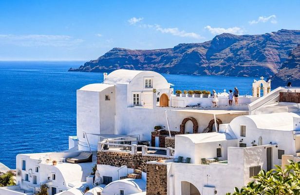 Santorini Private Luxury COMBO Catamaran Cruise and Island Tour