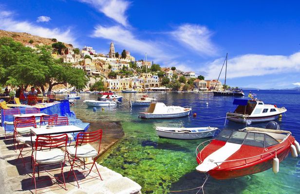 Symi Island Day Trip with Swimming at St George's Bay and Pick Up