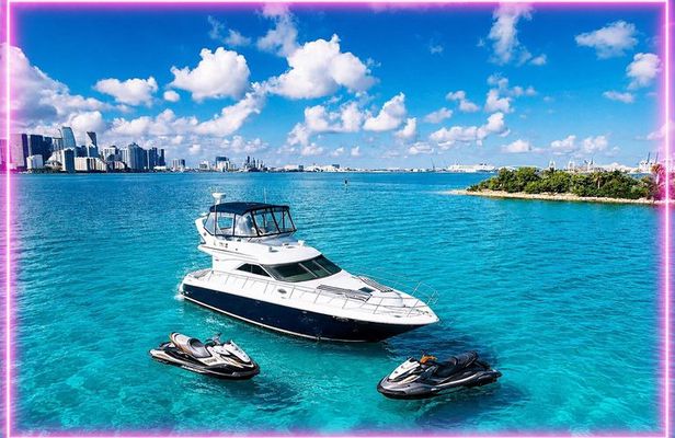 50ft + 2 Jetkis + Free Hour | Miami Yacht Rental | 13 ppl