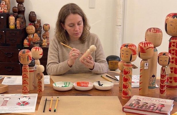 Paint Your Own Traditional Kokeshi Doll in Shibuya, Tokyo