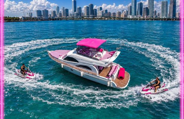 50ft Rose Yacht + 2 Jet skis | Miami Yacht Rental | 13 ppl
