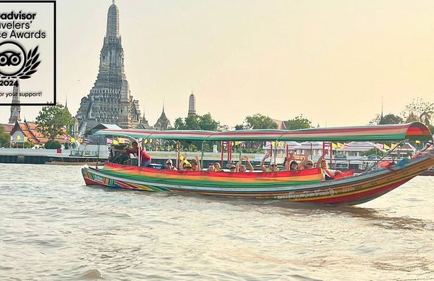 Bangkok Grand Palace Wat Pho and Wat Arun with Longtail Boat Ride