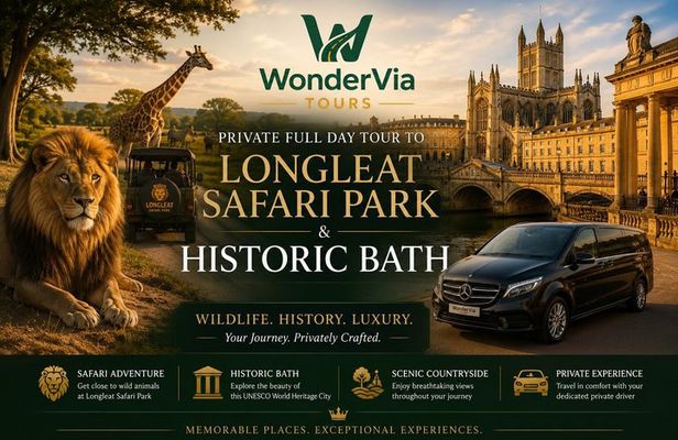 Private Full Day Tour to Longleat Safari Park and Historic Bath
