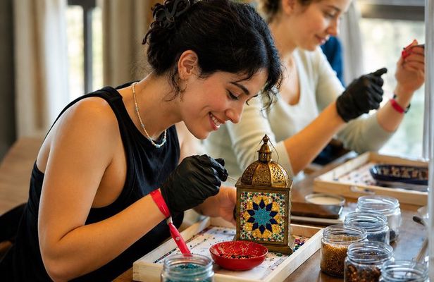 Moroccan Glass Mosaic Lamp Workshop with Tea and Pastries