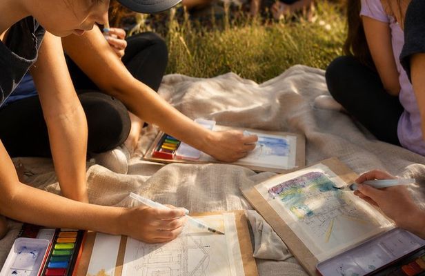 Watercolor Painting Class in Rome with Local Artist