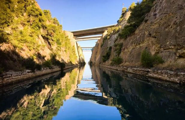 Corinth Canal & Saronic Gulf GlassBottom Cruise: 4h Swim & Buffet