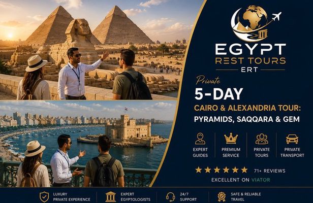 Private 5-Day Cairo & Alexandria | Pyramids,Sphinx, Saqqara & GEM