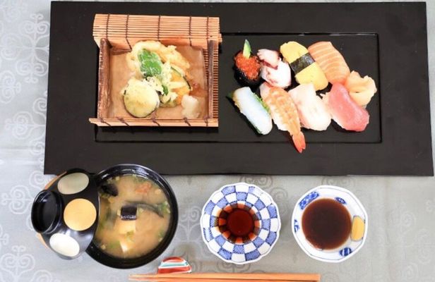 Osaka Nigiri Sushi, Tempura, Wagashi and Matcha Cooking Class