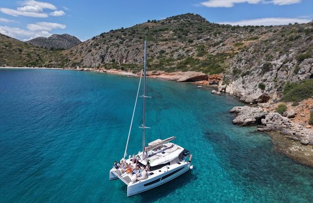 Luxury Private Half Day Catamaran Cruise in the Argolic Gulf