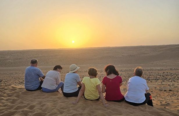 Shared Wadi Bani Khalid and Wahiba Sand Desert with Sunset