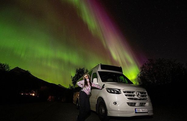 Tromso Northern Lights Glass Minibus Tour with Dinner