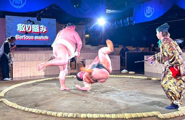 Sumo Show Experience at Tokyo Tower with Japanese Cuisine