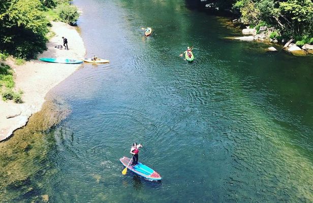 Stand up paddle down the river Bidassoa