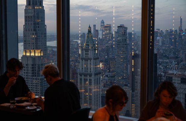 Dining with Skyline Views at Manhatta